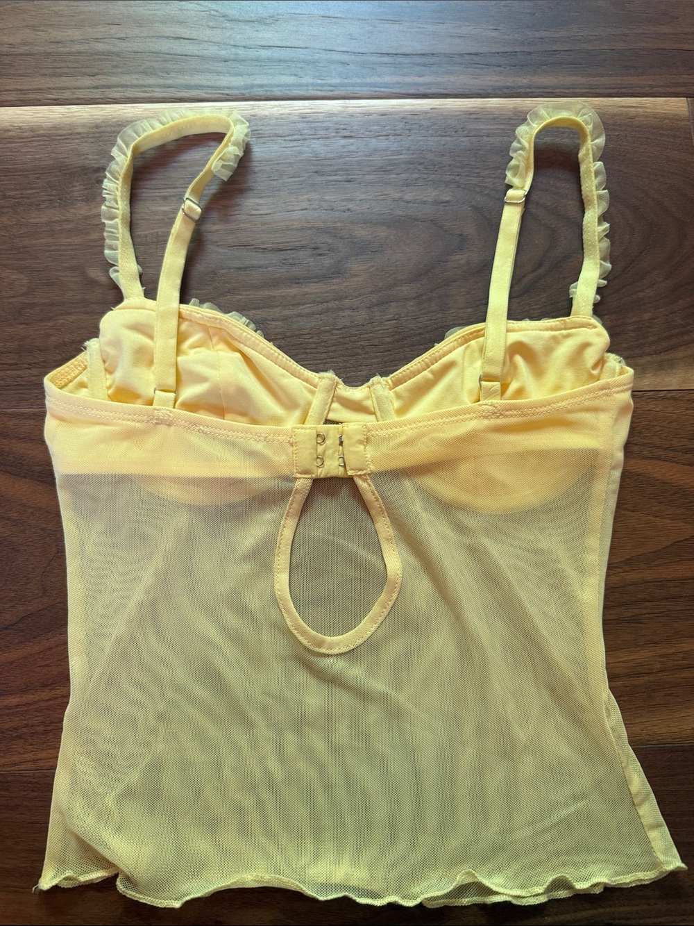Edikted Yellow Sheer Bustier Tank Top - Picture 4 of 5